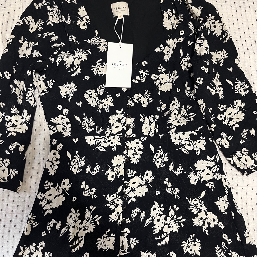 Sezane Estella dress in floral print